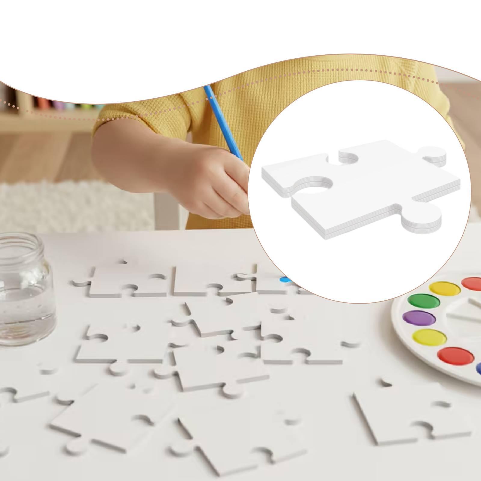 Puzzle Blank White - 24 белых картонных заготовки для пазлов,