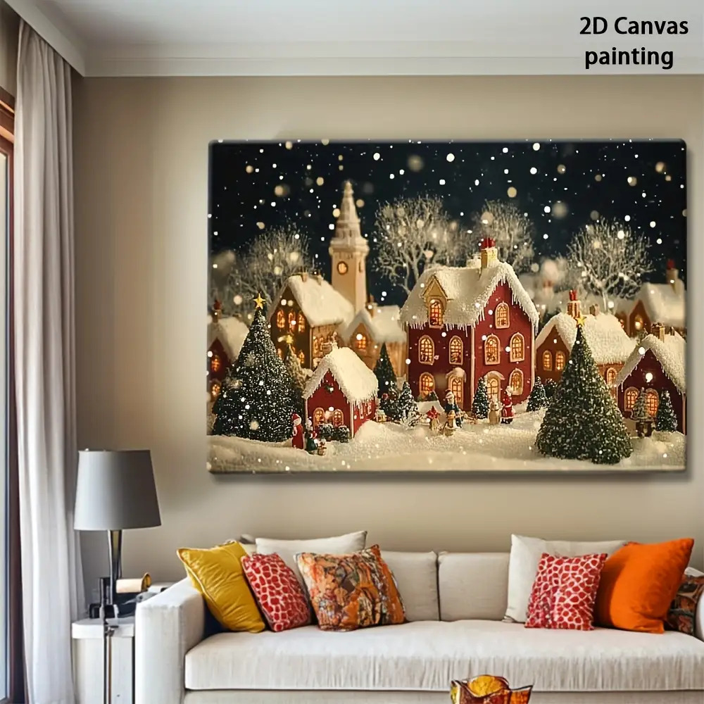 1 шт. 2D ретро Рождество и мал – обзор и цена Canvas Wrap Ready