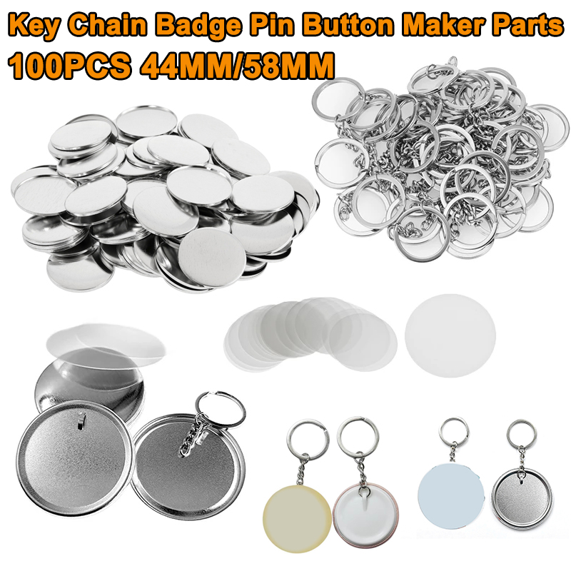 100 шт., 44 мм, 58 мм, пластик – обзор и цена Button Badge Blank