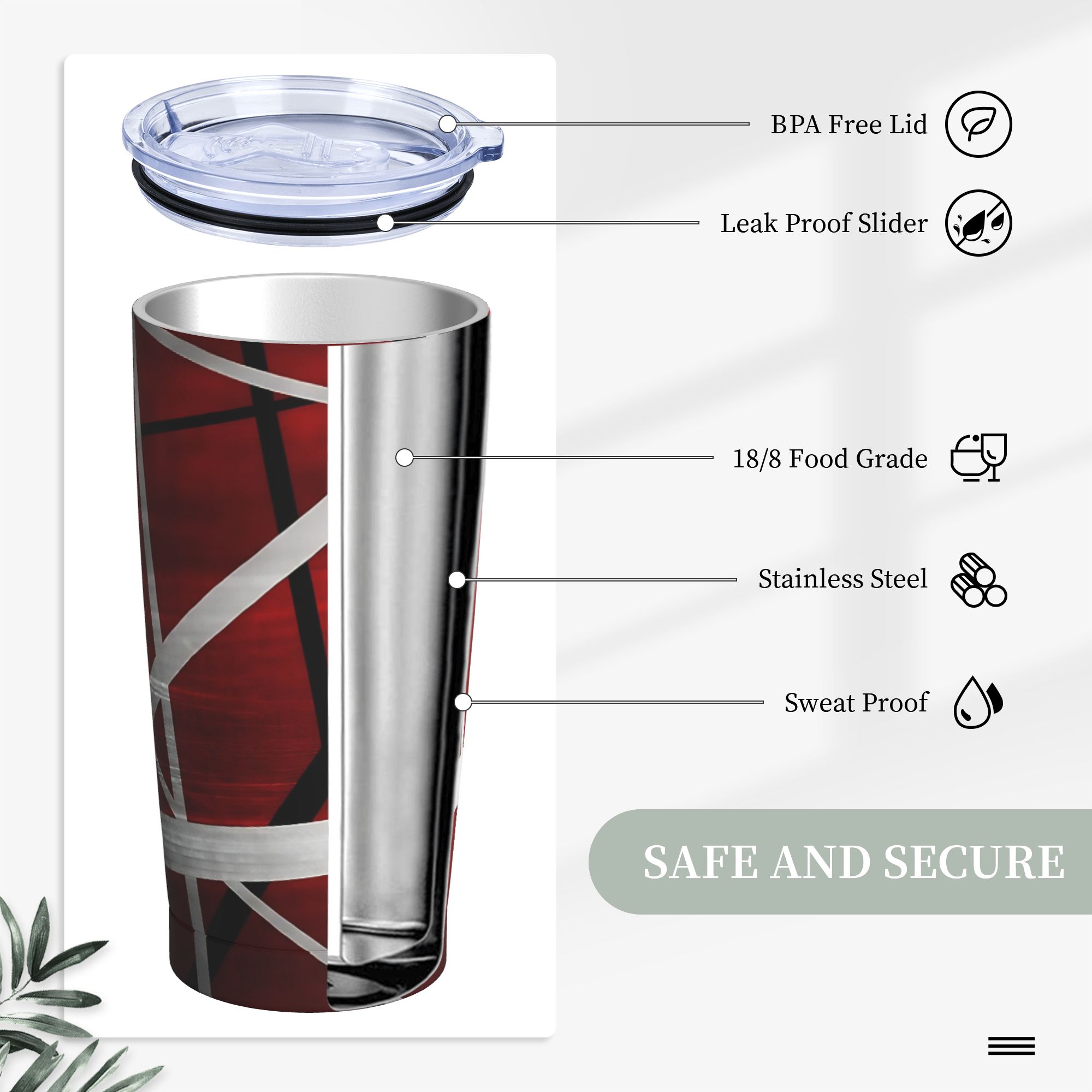 Термокружка V-Van Halens Red B – обзор и цена Tumbler 20Oz White