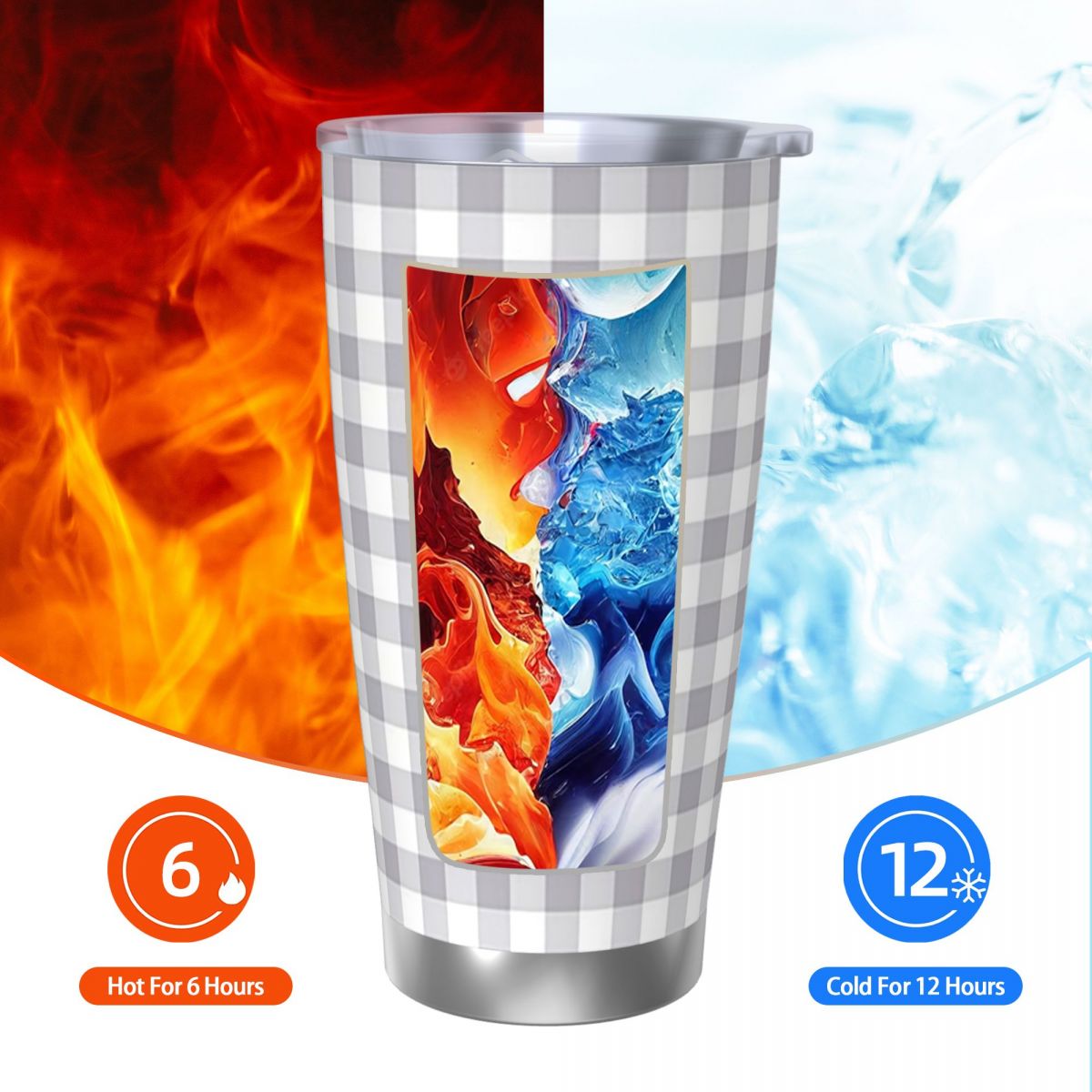 Серый и белый ситцевый стакан  – обзор и цена Tumbler 20Oz White